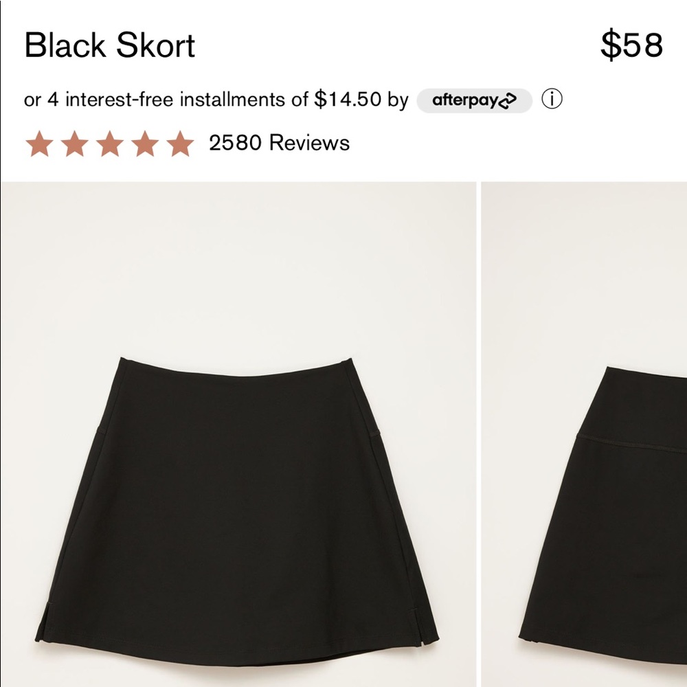 Girlfriend Collective Skort in Black